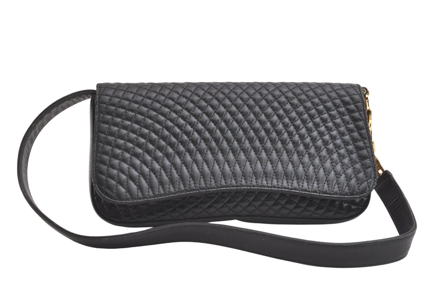 BALLY バリー キルティング レザー 2Way ショルダークラッチバッグ 財布 ブラック 2521N