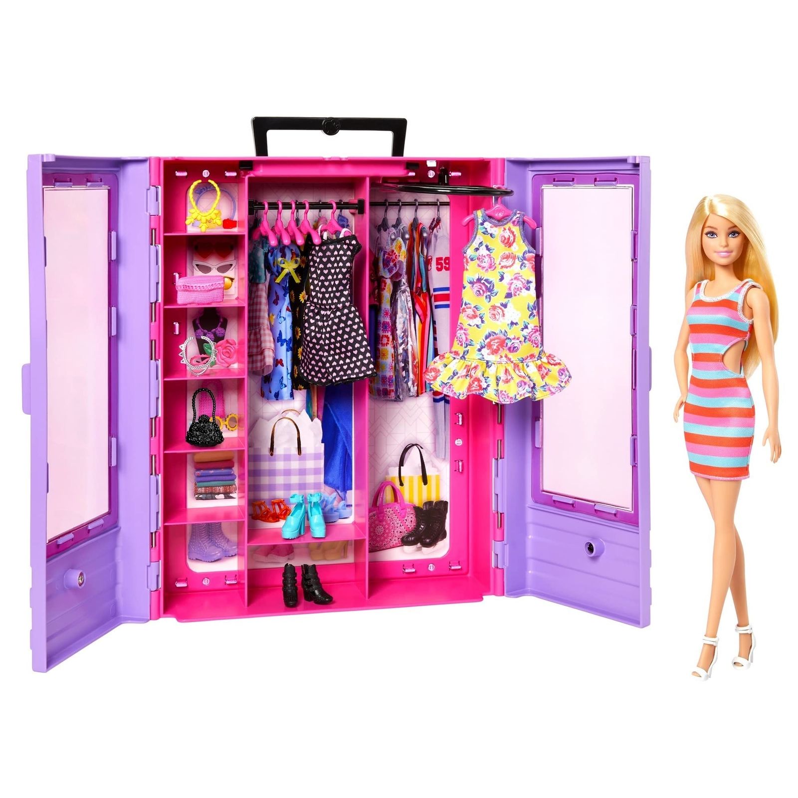 バービー(Barbie) バービーとパープルのクローゼット コーディネートいろいろ！ドール＆ファッションセット 【着せ替え人形】【ドールu0026アクセサリー】 【3才~】 HJL66 
