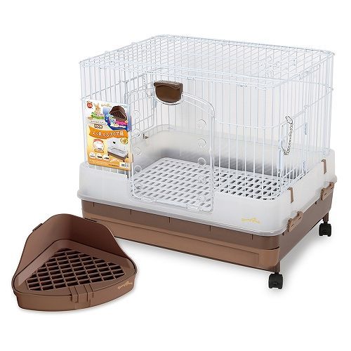 ミニマルランド うさぎのカンタンおそうじケージ ブラウン ワイド