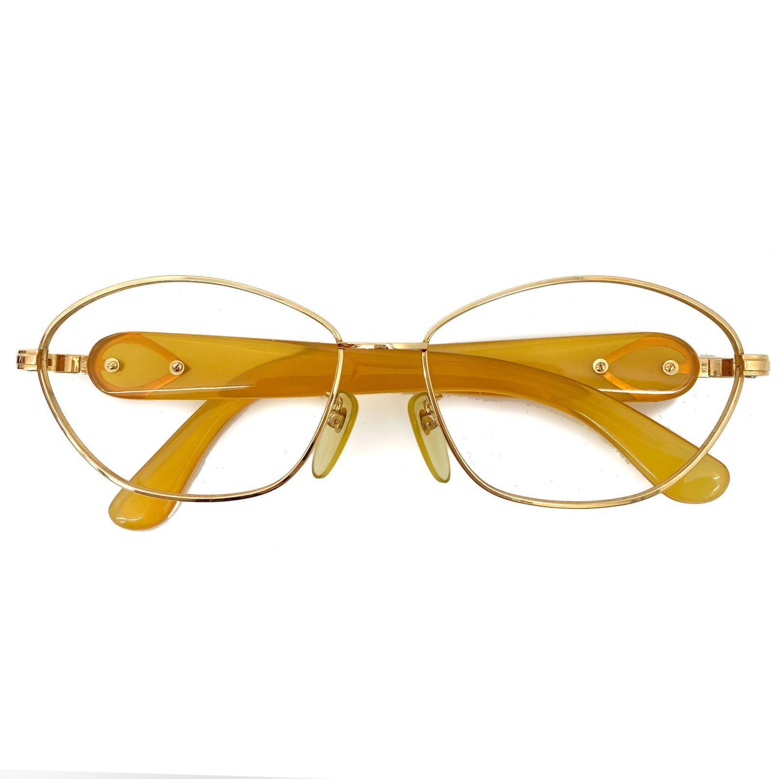 K18 べっ甲 メガネフレーム レンズなし 34.0g ソーティング付き