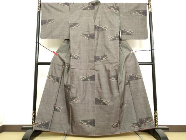 平和屋着物○本場大島紬 9マルキ 麻の葉文様 正絹 逸品 CAAU2632yc