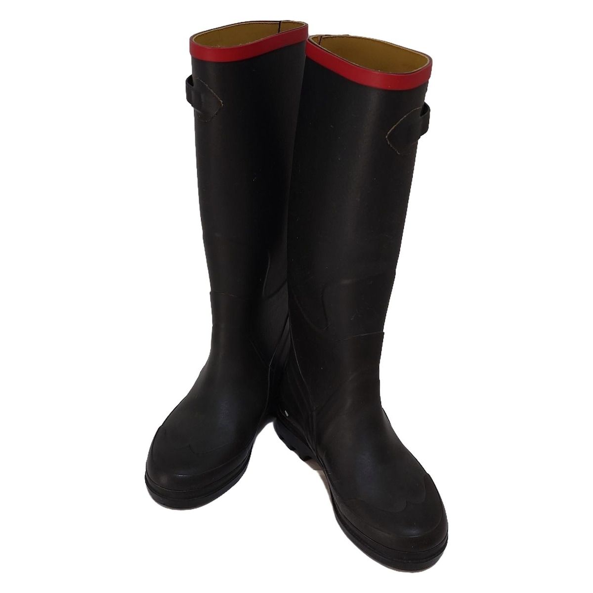 AIGLE エーグル レインブーツ 37 レディース - 黒×レッド