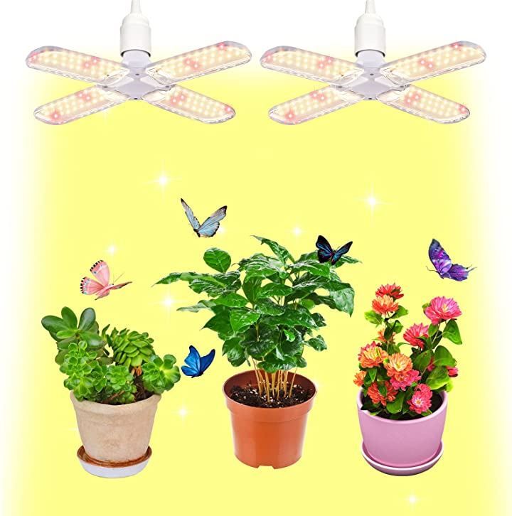 LUMINSHONOR 植物育成ライト LED植物育成用水耕栽培ライト フルスペクトル4000K 赤色光 Led40W 2個入り( ホワイト)