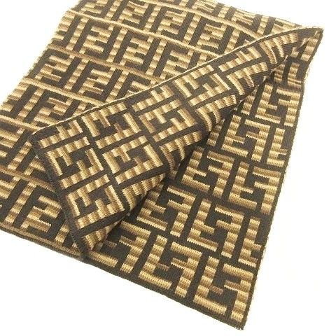 フェンディ FENDI ズッカ柄 マフラー ウール 総柄 ブラウン ストール フェンディ FENDI マフラー ストール ズッカ ブラウン ウール