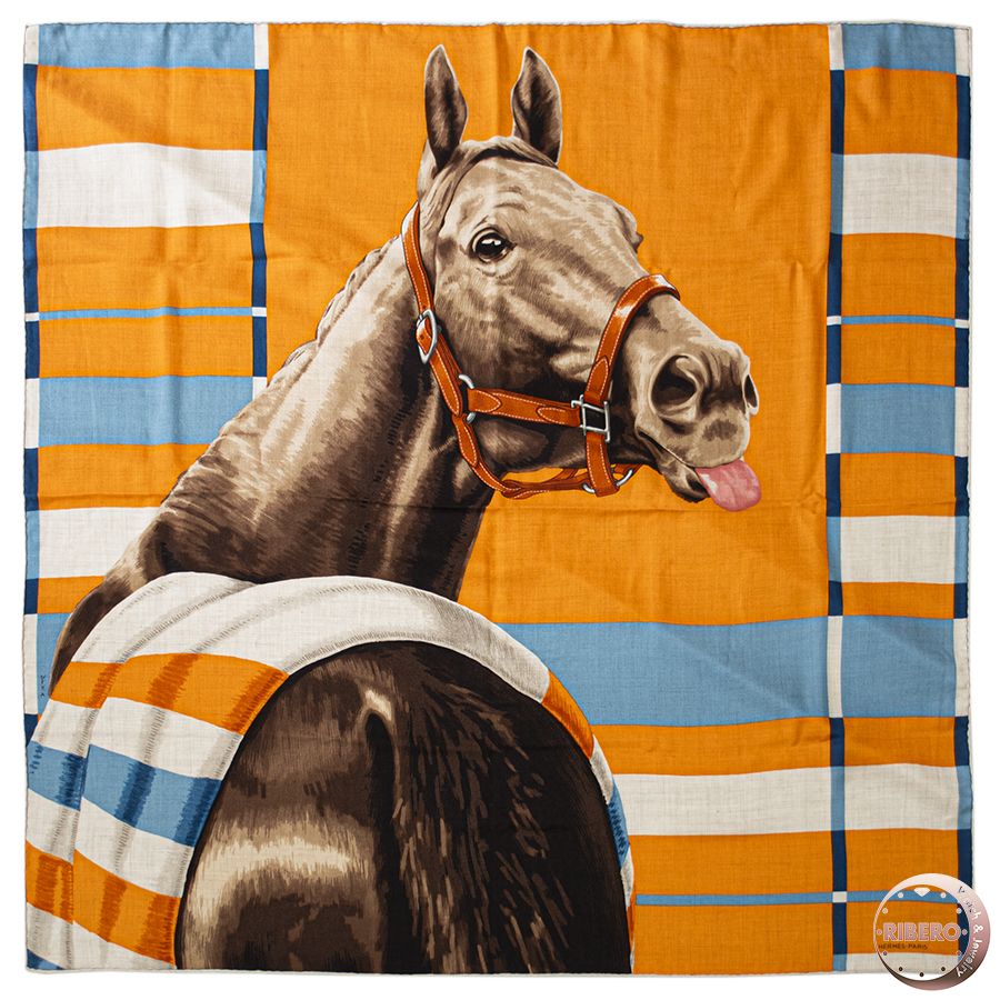 エルメス ツイリーRocabar ロカバールシルクスカーフボーダー馬