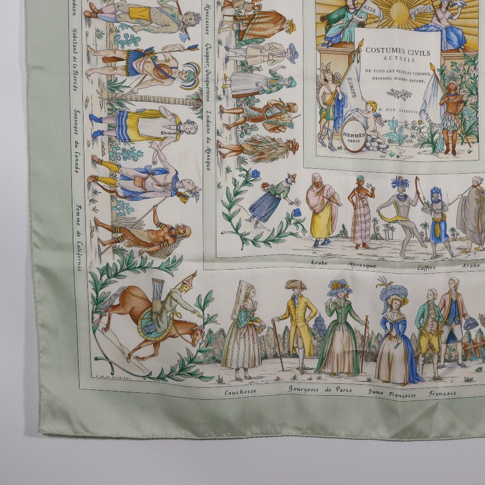 現代市民の服装 ライトグリーン