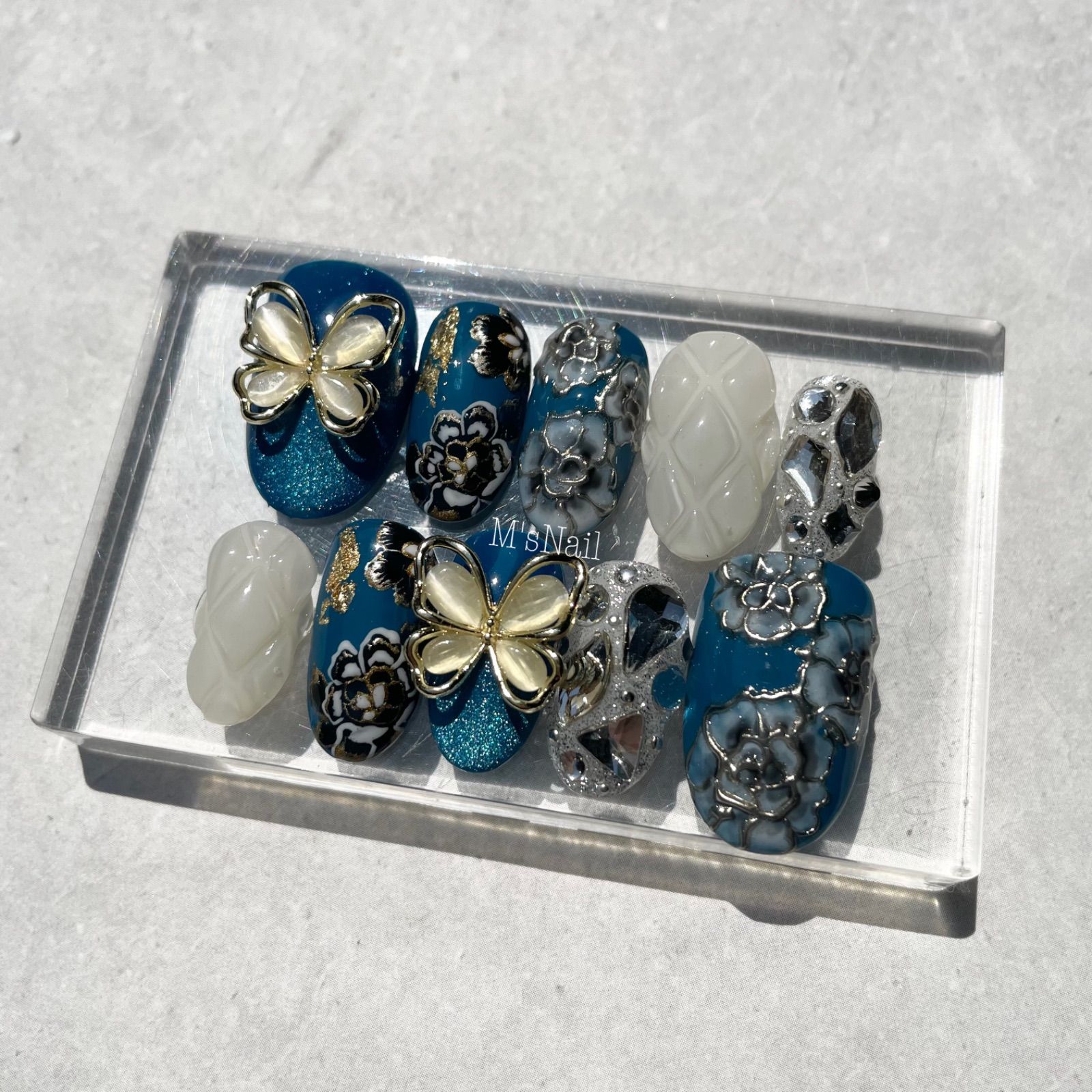 ネイルチップ 成人式 和柄 和装 和花 花 フルオーダー ネイルチップ