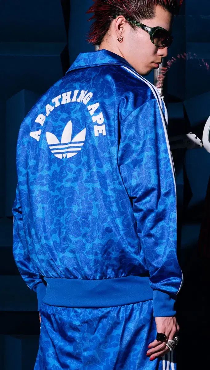 adidas アディダス A BATHING APE アベイシングエイプ トラックトップス 青 XL