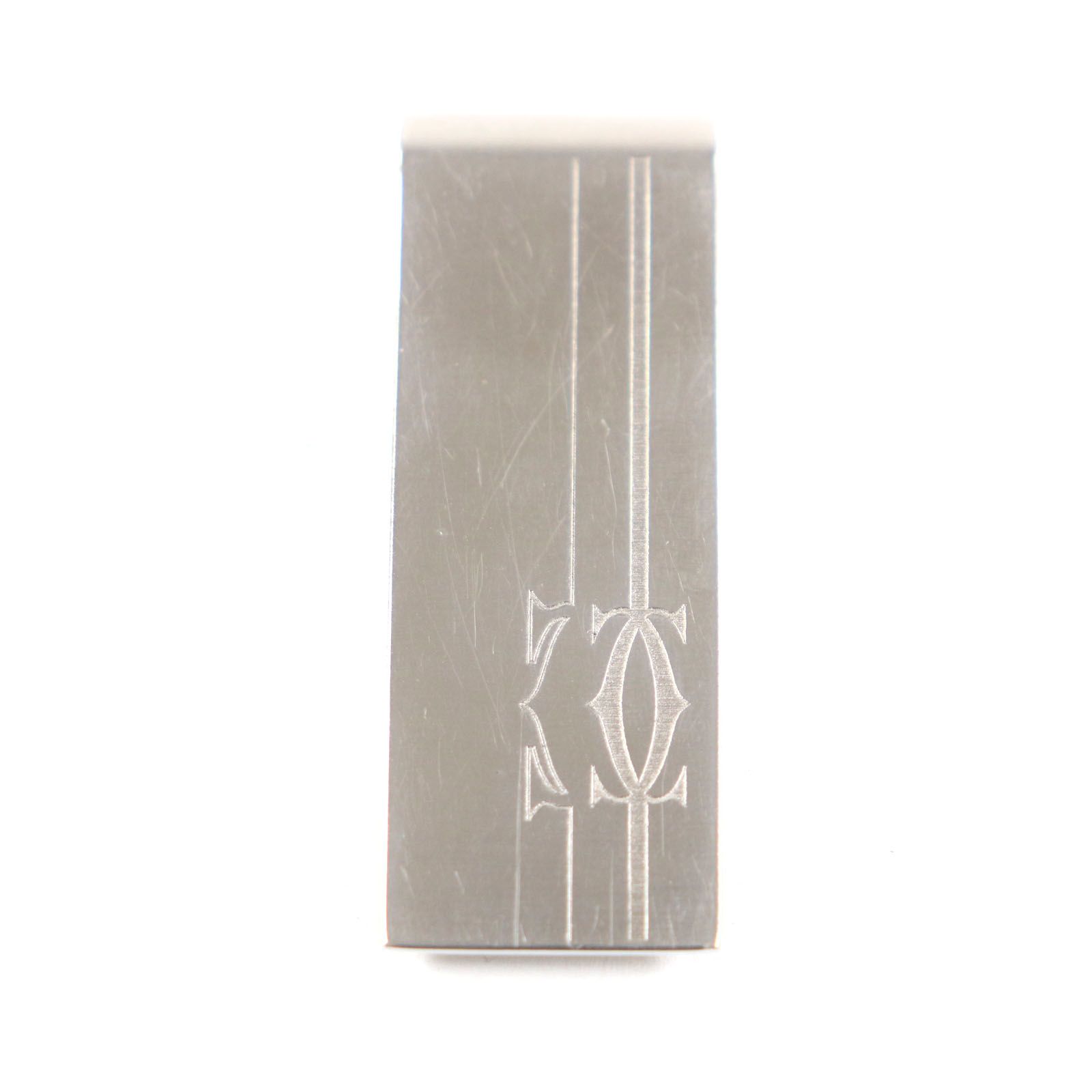 美品▼Cartier カルティエ C2 デコール ロゴ入り ビルクリップ 札ばさみ マネークリップ シルバー スペイン製 メンズ 美品▽Cartier カルティエ C2 デコール ロゴ入り ビルクリップ 札ばさ