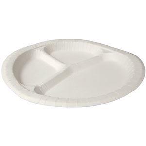 まとめ ペーパーウエア ナチュラルパルププレート 仕切付 24cm NSP-24 1パック 50枚 ×3セット