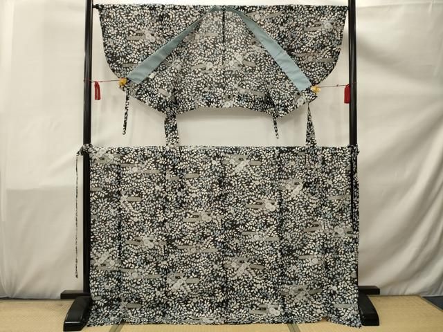 平和屋着物＊夏物 小紋 二部式 絽 辻が花 洗える着物 AAAX1746sx