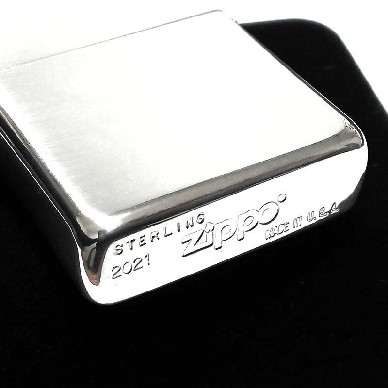 ZIPPO 純銀 スターリングシルバー 天然サファイア ジッポ ライター