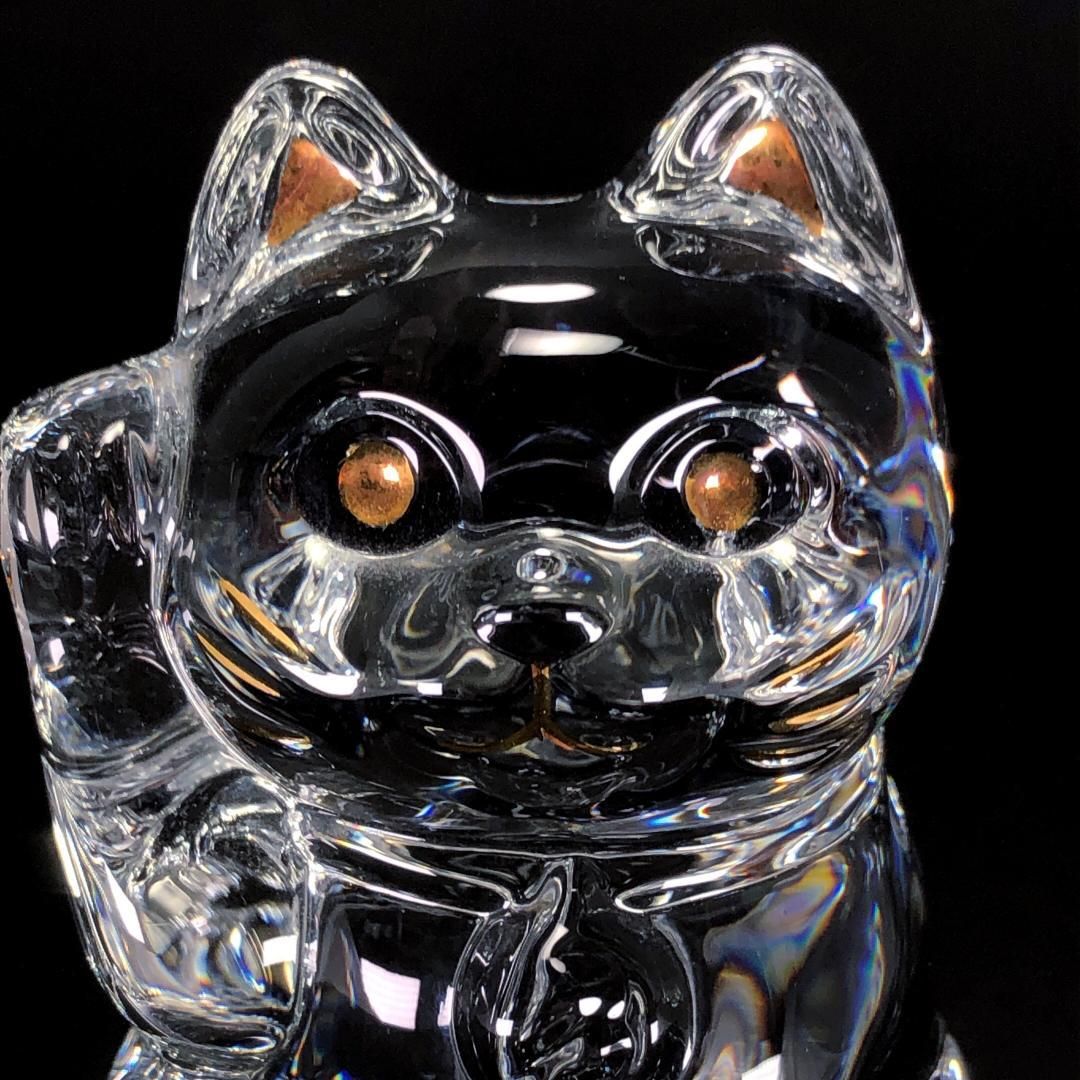 箱付き】バカラ招き猫 クリスタル フィギュリン／BC399