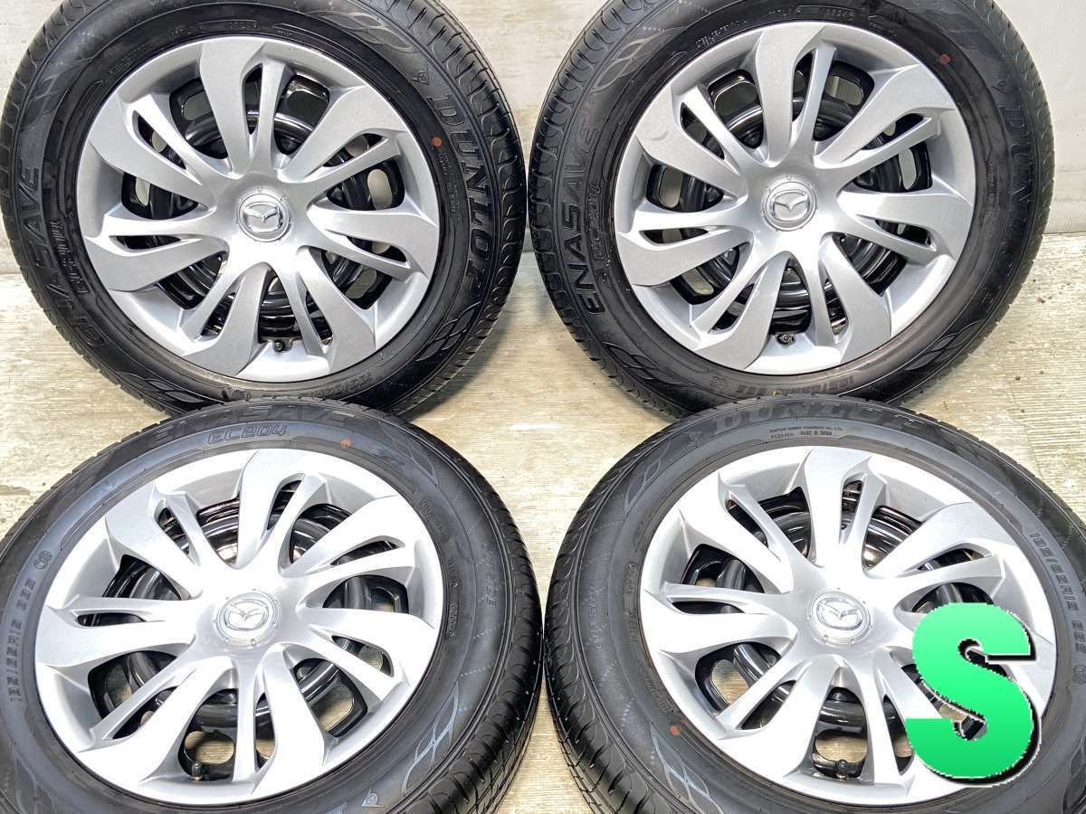 185/65R15  nダンロップ エナセーブ EC204 nマツダ純正  n15x5.5  100-4穴 n中古タイヤ サマータイヤ ホイールセット 4本セットn s15250128027