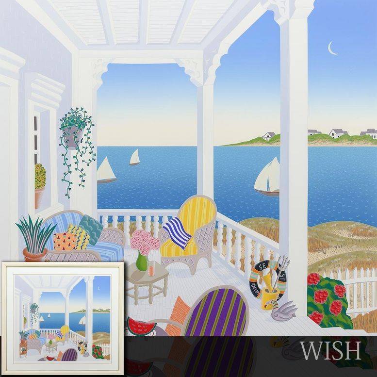 真作 WISH トーマス マックナイト Thomas McKnight Martha’s Vineyard 1991 シルクスクリーン 約40号 大作 25092088