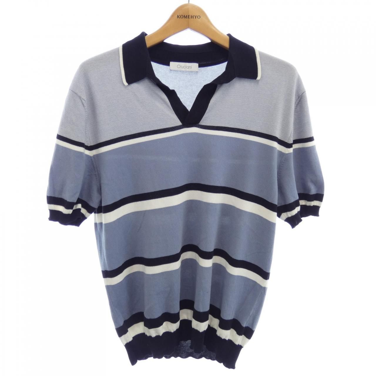 【即決】cruciani クルチアーニ 半袖ポロシャツ グレー系 44 [240001243411]【中古】メンズ クルチアーニ ⁄ Cruciani ⁄ ポロシャツ ⁄ コットン 鹿の子 半袖