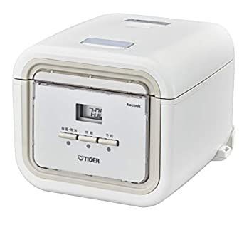 タイガー魔法瓶 TIGER 炊飯器 3合 一人暮らし用 マイコン 同時調理機能付き レシピ付 tacook 炊きたて ナチュラルホワイト JAJ-G550WN