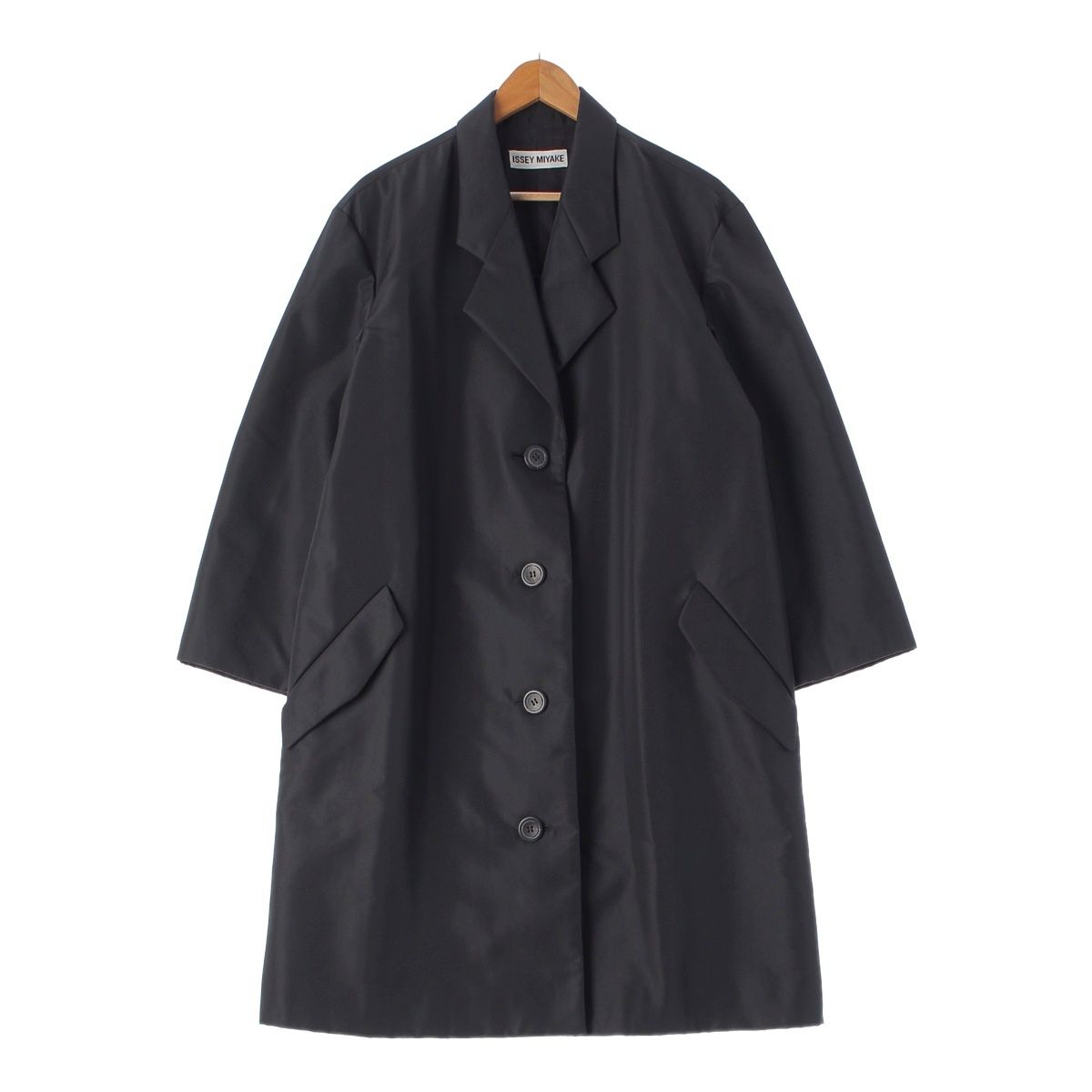 イッセイミヤケ ウールナイロン オーバーサイズ コート チェスター