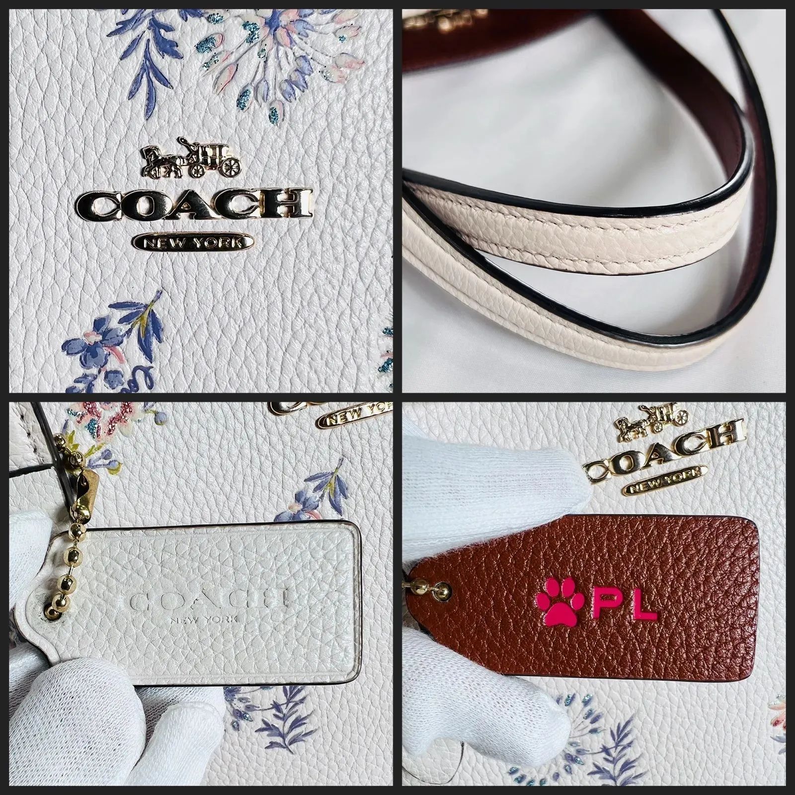 上品】 COACH◇チャーリーキャリーオール 28フローラル/PVC/WHT/花柄