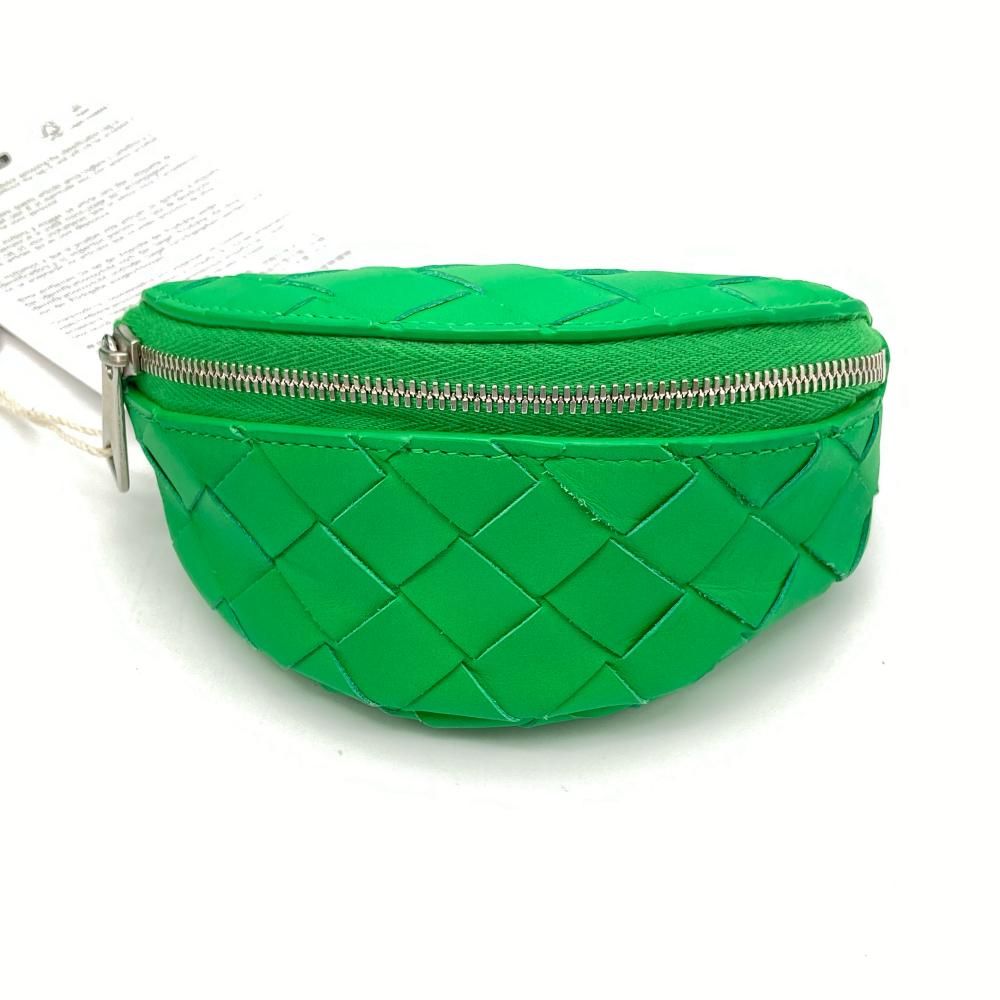 ボッテガヴェネタ BOTTEGA VENETA イントレチャート アーム ポーチ レザー 731341 グリーン リストポーチ パラキート