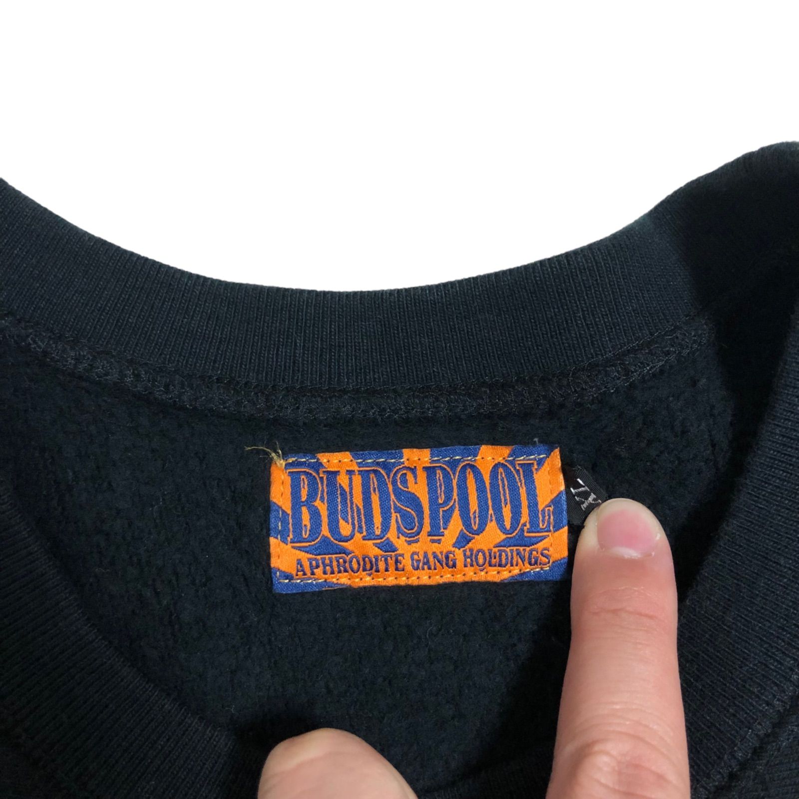 BUDSPOOL 舐達麻 スウェット ブラック 刺繍ロゴ CLASSIC LOGO CREW 