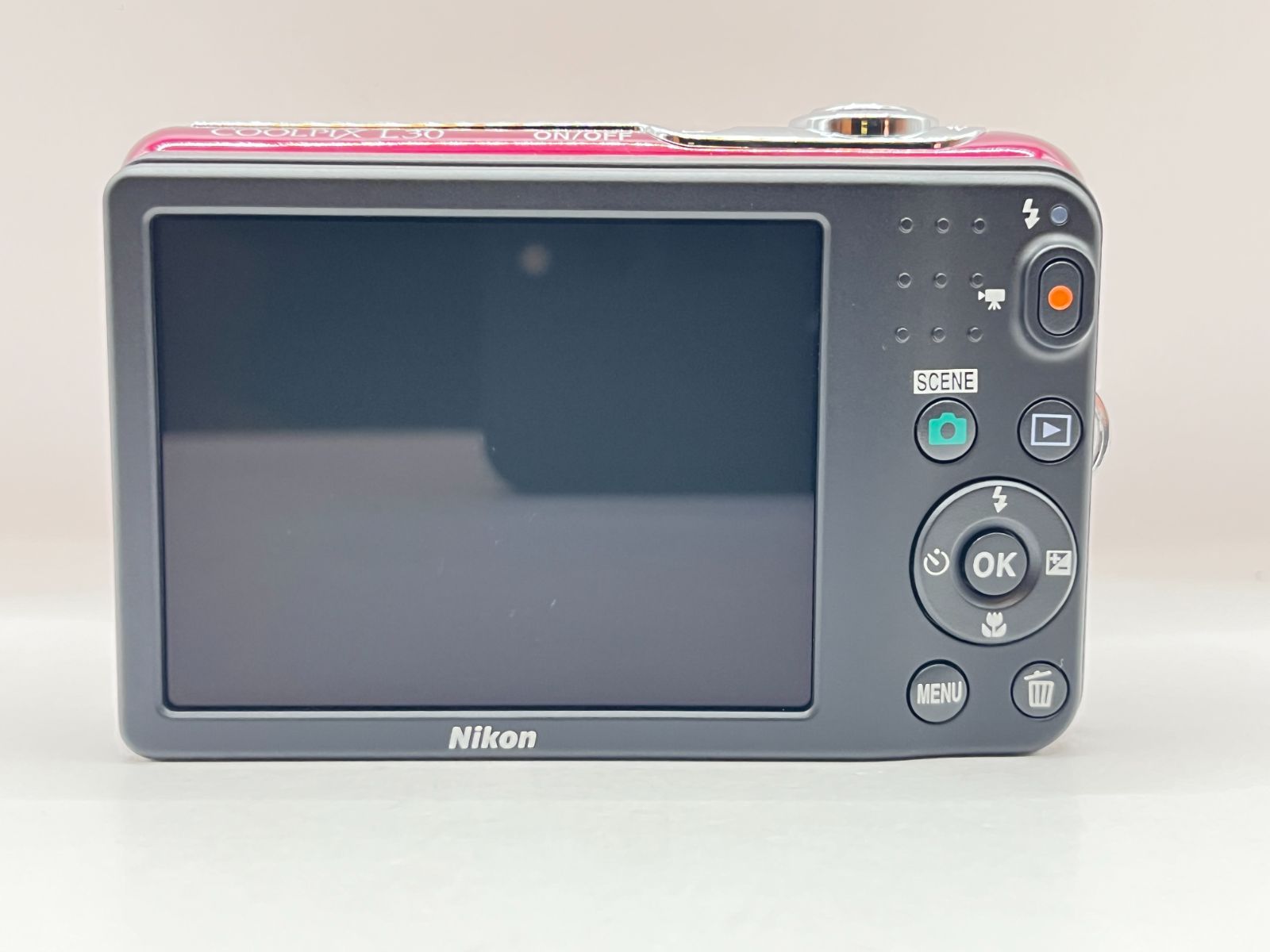 極上品 Nikon ニコン COOLPIX L30 レッド コンパクトデジタルカメラ