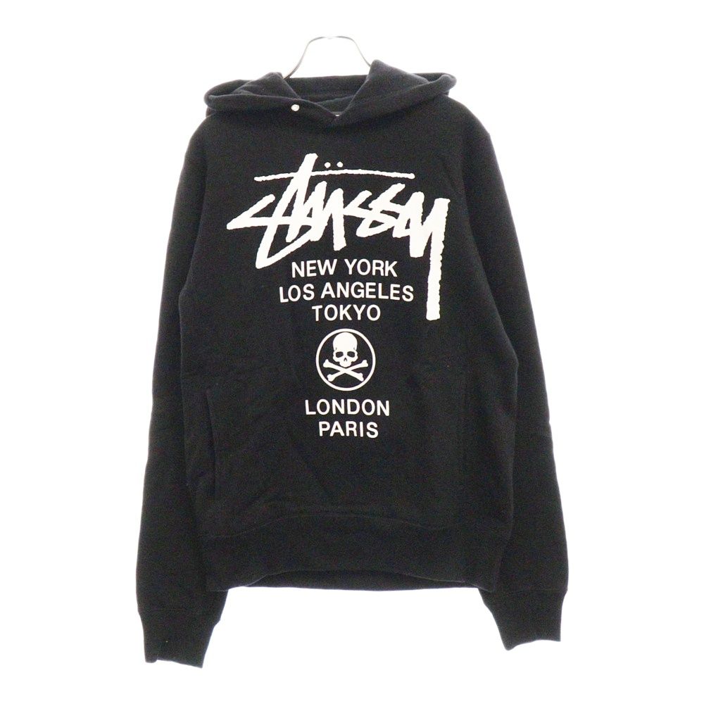 mastermind JAPAN (マスターマインドジャパン) ×STUSSY ステューシー ロゴプリント プルオーバーパーカー スウェット ブラック  SMD2-SW04-03 - メルカリ