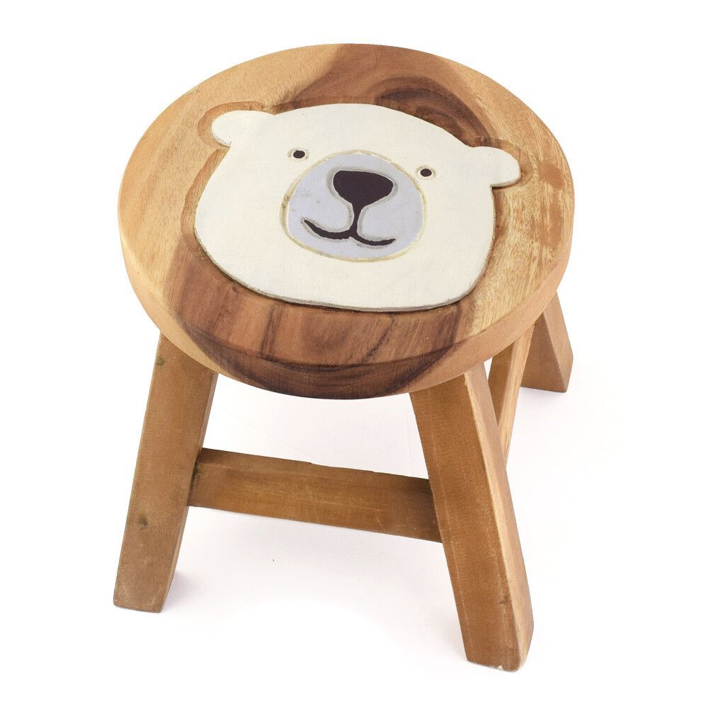 ウッドスツール しろくま　 ミニチェア 踏み台 イス