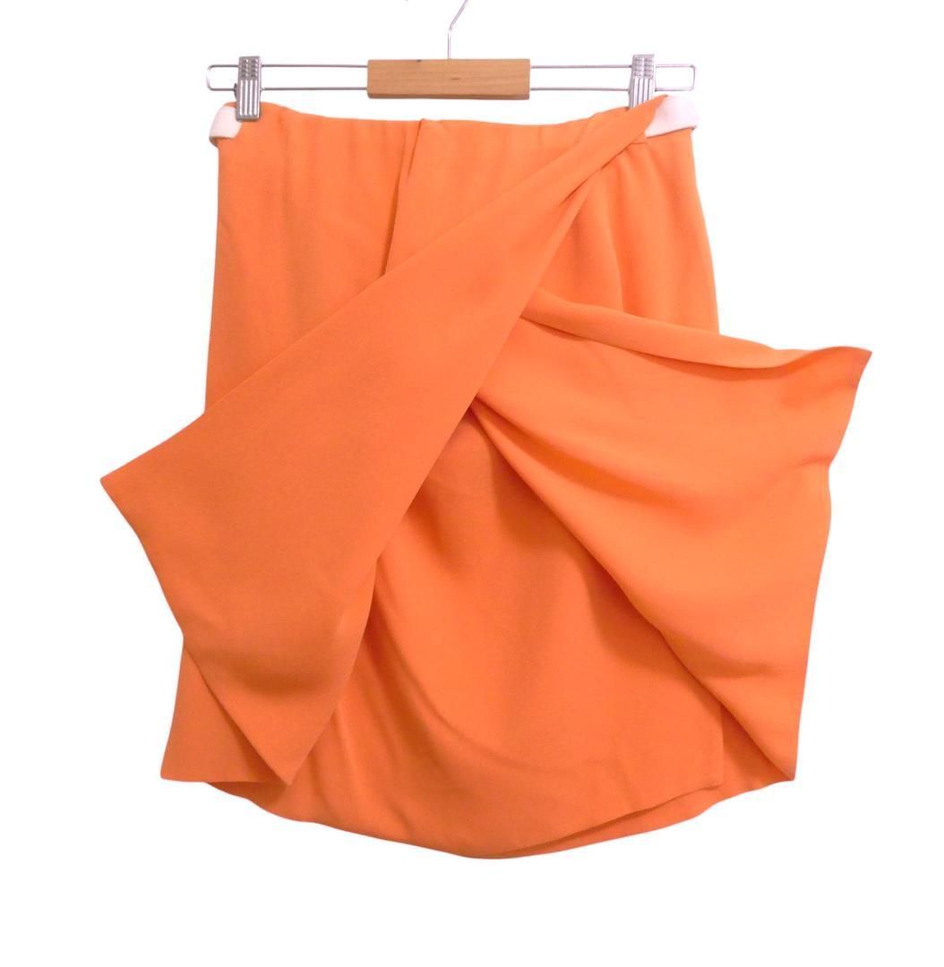 美品 HERMES エルメス サイズ38 羊革 レザーベルト シルク100％ 膝丈