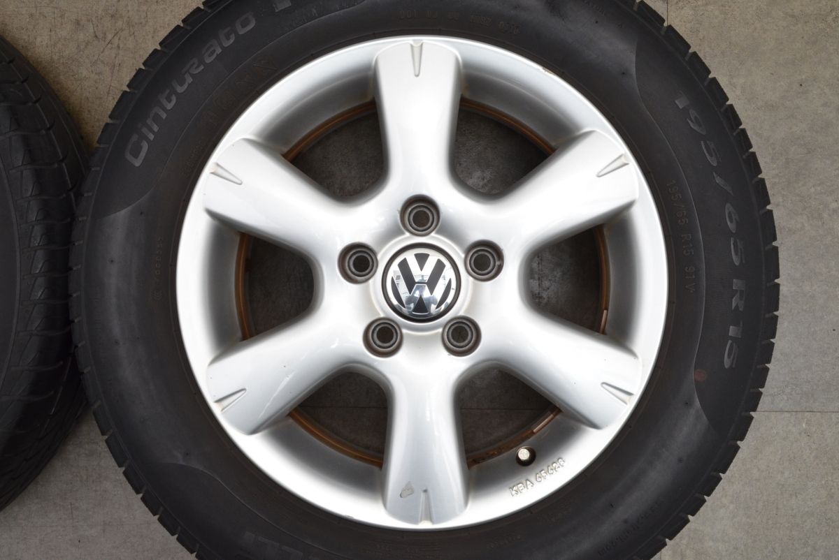 新品続々入荷中！ フォルクスワーゲン ゴルフ5 純正 15in 6.5J 50 PCD112 ピレリ チントゥラート P1 195 65R15 品番 1K0601025S ジェッタ 流用
