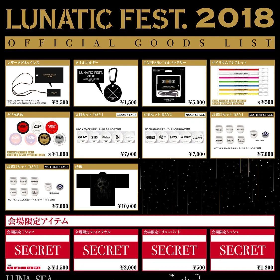 LUNATIC FEST. 2018 オフィシャル グッズ レザー タグ ネックレス