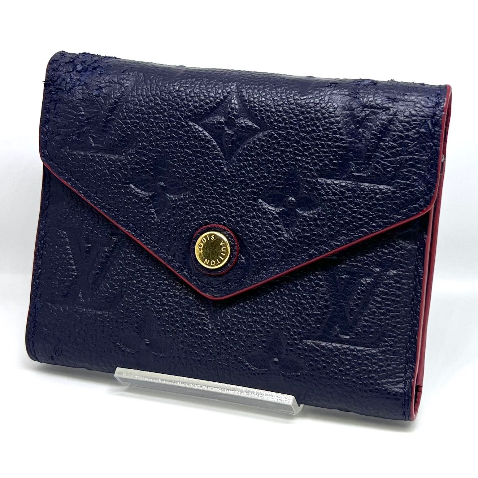 LOUIS VUITTON ルイヴィトン 財布 モノグラム アンプラント 三つ折り 財布 ネイビー レザー M64577 31GA841