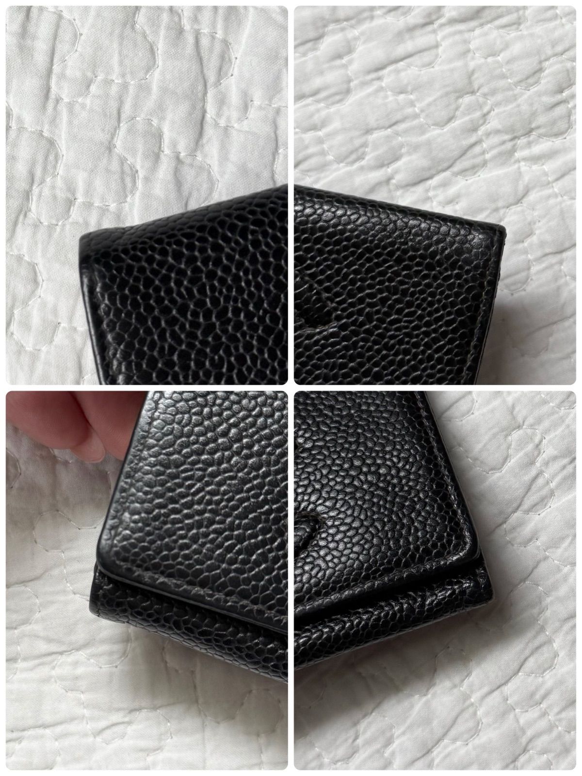 CHANEL シャネル キャビアスキン デカココ 6連キーケース ブラック 美品 キャビアスキン シャネル キーケース 6連 ココマーク A13502