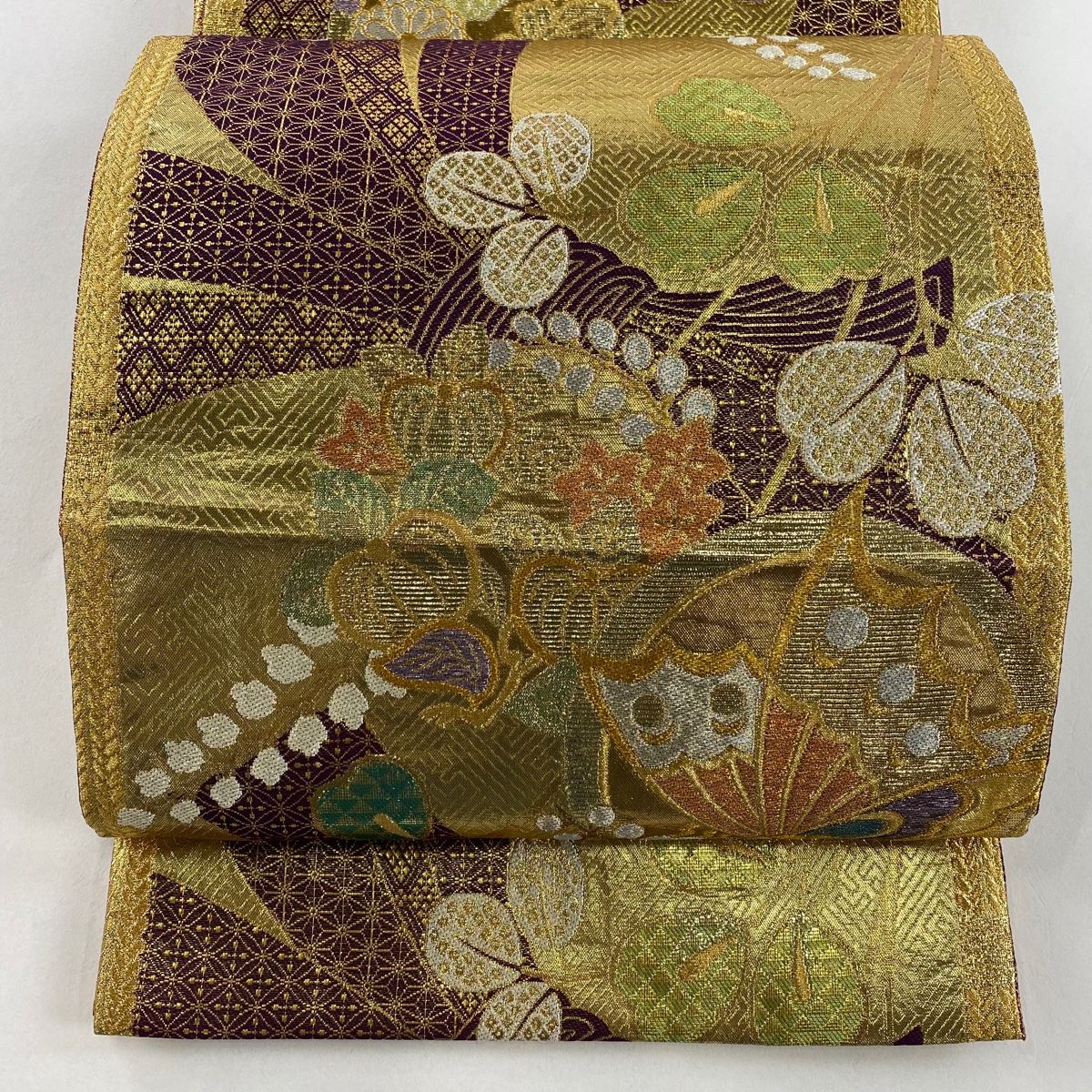 袋帯 秀品 蝶 橘 金銀糸 箔 金色 六通 正絹 【中古】 - メルカリ