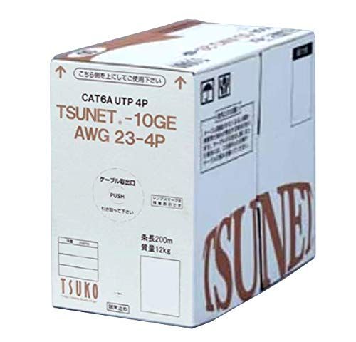 通信興業 CAT6A LANケーブル (200m巻き) TSUNET-10GE AWG23-4P (黄) [黄]