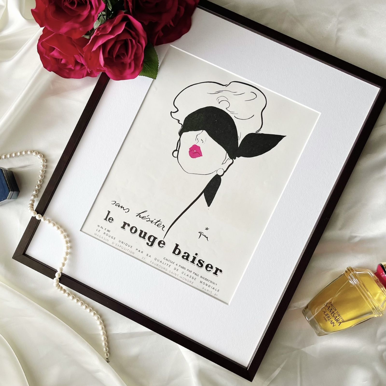 人気/希少/額装済】le rouge baiser ビンテージポスター