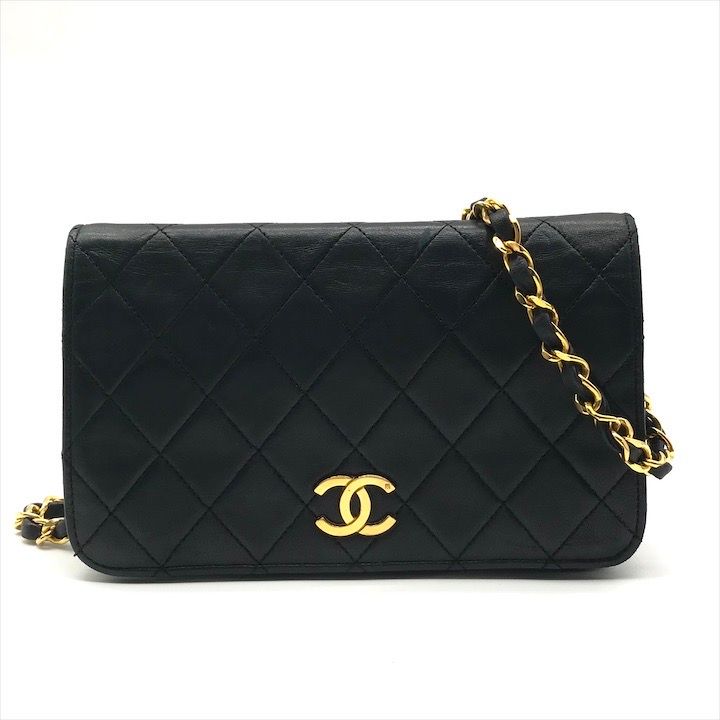 CHANEL シャネル ココマーク ミニ マトラッセ プッシュロック チェーン ショルダー バッグ ブラック 鞄 かばん カバン k5654