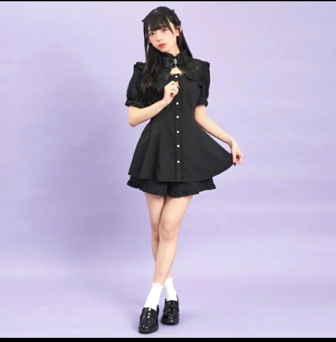 Secret Honey シークレットハニー 半袖 黒 セットアップ 袖 レース ボレロスタイル 地雷系 量産型 地雷系