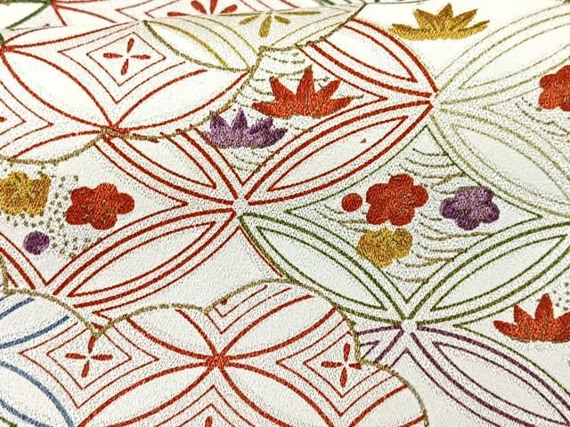 平和屋着物□上質な小紋 七宝花文 金彩 正絹 逸品 CAAU6662xe