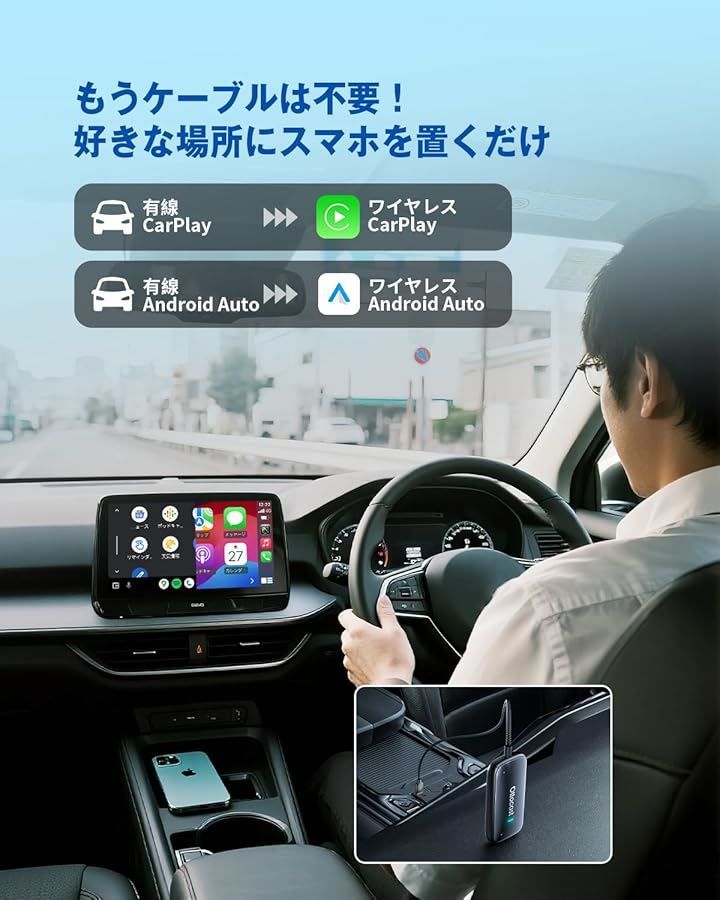 OTTOCAST オットキャスト Play2Video Ultra Ottostar ワイヤレスCarPlayアダプター 純正有線CarPlay車両 Android Auto ワイヤレス化 技適取得済み品