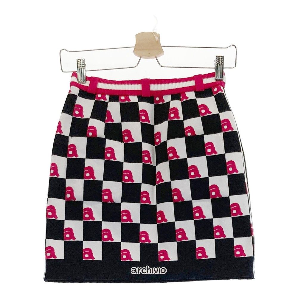 サイズ：36 ARCHIVIO アルチビオ ニットスカート レッド系