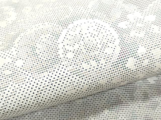 平和屋着物○本場大島紬 白大島 9マルキ 楽器草花文 正絹 逸品