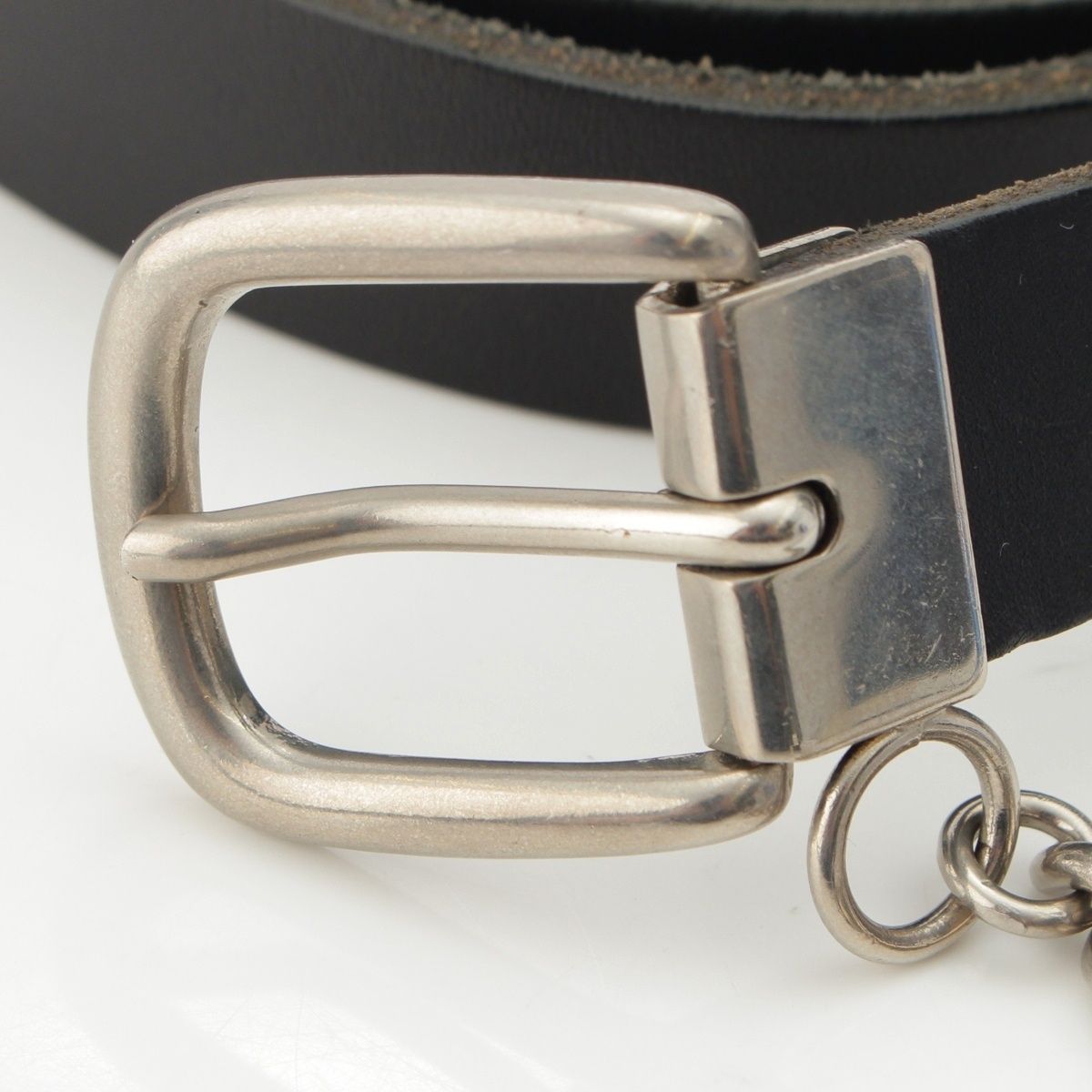 コムデギャルソンオムプリュス レザー チェーン ベルト ブラック S