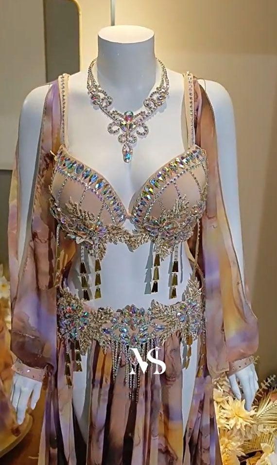 ベリーダンス衣装 オリエンタル衣装 ブラスカート 豪華 オーダーメイド LLC-HASEGAWATOSO_COM