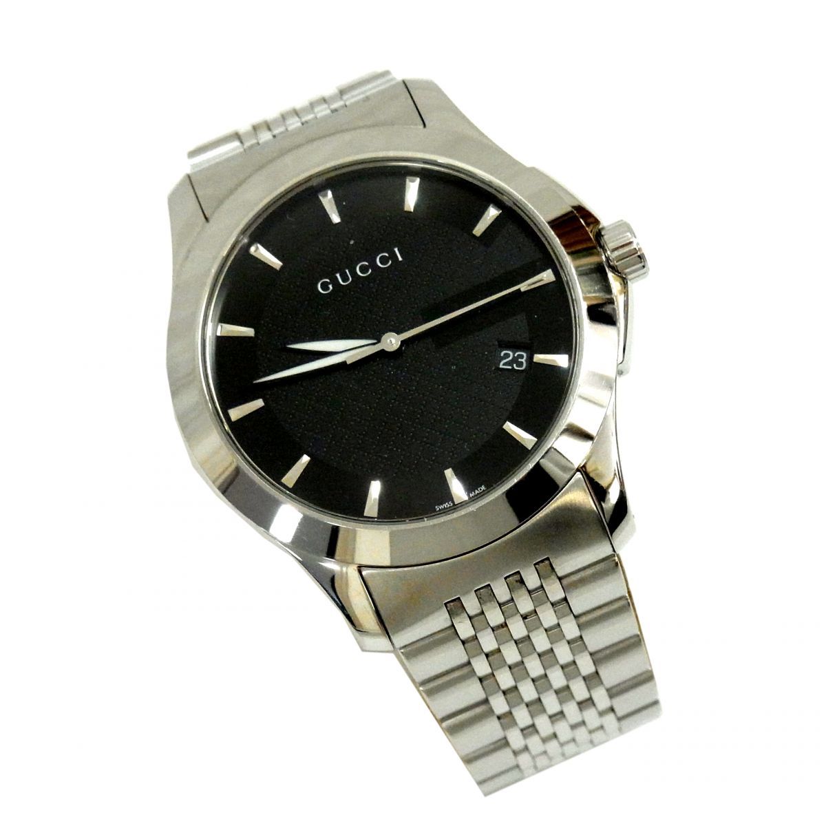 □GUCCI グッチ 126.4 Gタイムレス 腕時計 クオーツ アナログ表示 日付 