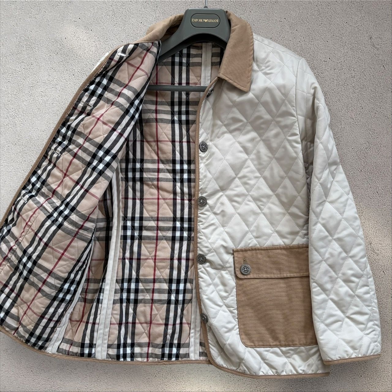 BURBERRY LONDON キルティングジャケット ナイロン×キャンバス ノバ 