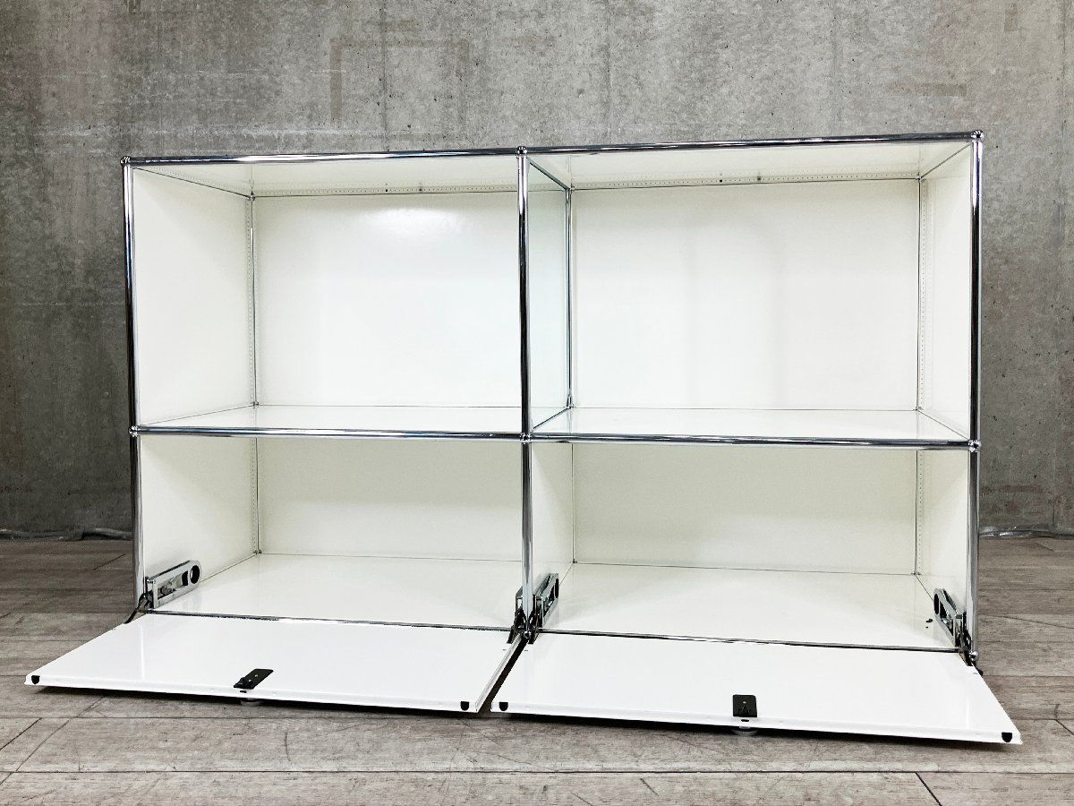 USMハラー 2連2段キャビネット ピュアホワイ サイドボード D500 OPDD