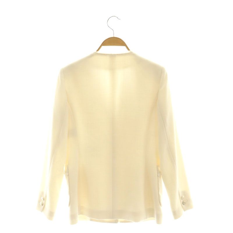 アナイ ANAYI 23SS ライトスラブノーカラージャケット 34 アイボリー  