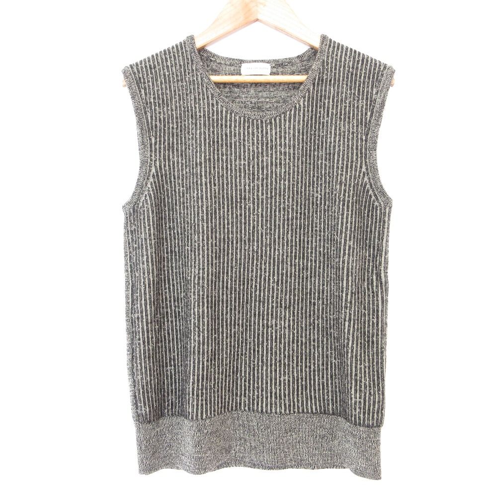 DRIES VAN NOTEN ドリスヴァンノッテン ノースリーブリブ ニットカットソー サイズM グレー レディース 古着