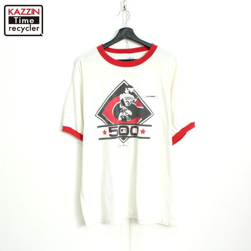 00s USA製 MLB majestic シンシナティ・レッズ リンガーＴシャツ メンズ 表記XLサイズ